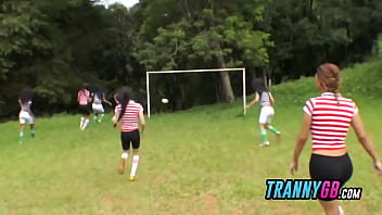 Preview 2 of Private Fotze - Hot shemales fuck during a soccer