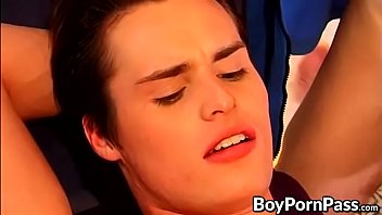 Preview 3 of Big Bobe - Young gay spitroasted hard before cumming in twink threesome