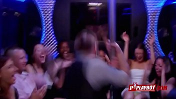 Preview 3 of Teen Pussy Break - Randy crazy swingers have such fun in the party bus