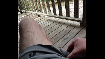 Preview 1 of Lesbians Sucking Assholes Tubes - Amateur Old Guy Masturbating On Porch