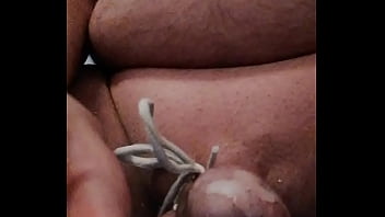Preview 1 of Girl Squirts In Her Own Mouth - Afgebonden en kaarsvet