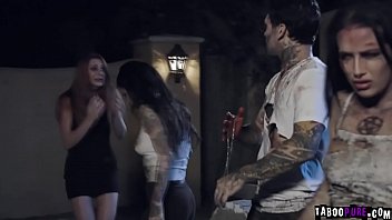 Preview 2 of Bf Xxxxvf - Teen car crash survivor Lacy Lennon was haunted by vengeful ghost and fucked her in a sizzling foursome fuck nightmare.