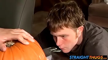 Preview 2 of Wives Your Mom - Billy and Chain carves holes on pumpkin and fucks