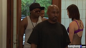 Preview 2 of Couple Mutual Masturbate - Nasty brunette got suprissed by a perverted black guys