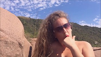 Preview 4 of Femdom Nylonfoot - a demon in the paradise of Brazil - young latina wife naked exhibitionist on public beaches in santa catarina - complete on RED