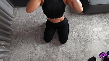 Preview 2 of Jessica Lutherson - Fucking my GYM trainer in my house after a stretching session! - Abella olsen