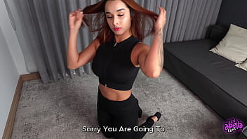 Preview 1 of Jessica Lutherson - Fucking my GYM trainer in my house after a stretching session! - Abella olsen