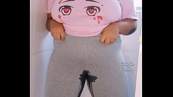 Preview 2 of Maa Beti P Video - BBW Ebony Peeing on Leggings