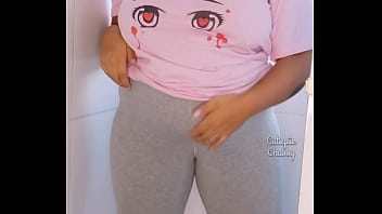 Preview 1 of Maa Beti P Video - BBW Ebony Peeing on Leggings