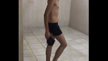 Preview 2 of Tube In Pulic - Gay public room masturbation
