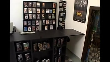Preview 4 of Akshra Sexy Nude Images - Bored sales woman pisses over the counter of the video store