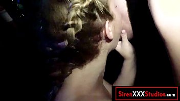 Preview 3 of Striptis Party - Gloryhole Blonde Sucks Cum From Many Stranger Cocks