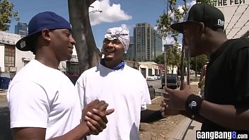 Preview 1 of Te Ya Sunshine - Hot blonde joined a hardcore group sex with black guys