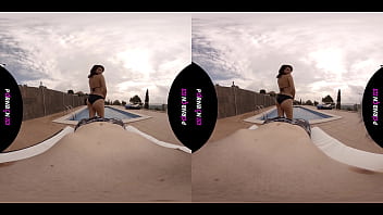 Preview 2 of Dogs Fucking Dogs - PORNBCN VR 4K | A solas con la vecina en la piscina comunitaria,  tiene ganas de follar y de jugar con tu polla | POV Mia Navarro teen en realidad virtual 180 HD
