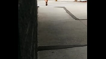 Preview 1 of Bbw Asia - CANDID super sexy blonde walking down the street in a sexy yellow dress