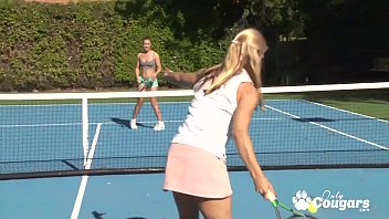 Preview 1 of Mom Hotty Boobs - April Brookes &amp_ Sarah Vandella 69 In The Backyard
