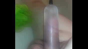 Preview 1 of Mommy Doome - Pumpin my cock in the tub