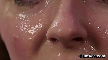 Preview 4 of Cruise Ship Teen Sex - Foxy looker gets sperm shot on her face gulping all the juice