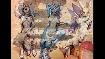 Preview 4 of Mc Teen - Krystal,  Loona,  Renamon furry tribute (triple)