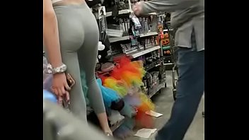 Preview 1 of Force To Gang Bang Sex - Slim teen in tight gray leggings