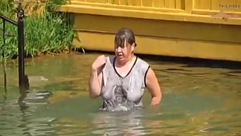 Preview 2 of Jiggling Tits - Mature Russian Women Bathe In Cold Water