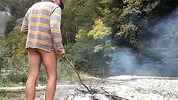 Preview 3 of A Visit To Ye Olde Girdle Fitter - outdoor nude dude in late fall