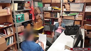 Preview 1 of Mother Teach Daughter Creampie - Thief sucks officers dick to get free