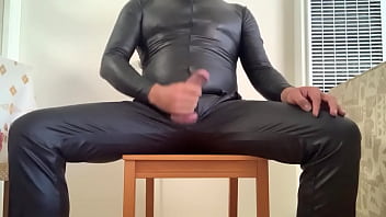 Preview 1 of Carla Gugino Sex Video - Jacking off in my leather pants and leather suit