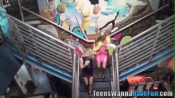 Preview 1 of Xhubs Pemerkosaan - Mardi gras teens get facialized