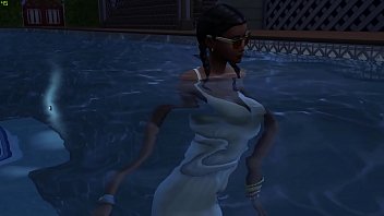 Preview 1 of Mec Attacher - fucks His Black Step Daughter To Have Sex In The Swimming Pool outdoor