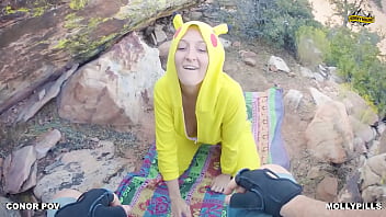 Preview 1 of Real Sister Xxx Brother - Slutty Pokemon Creampie Training in Public - Molly Pills - BIG BOOTY OUTDOOR PORNO POV 1080p