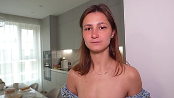 Preview 1 of Ara Kan - Busty Babysitter is hungry for SEX. Big Boobs babe cums over and over!