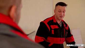 Preview 1 of Bean Bai - Anal inspectors deliver new desk to Ani Blackfox and double penetrate her