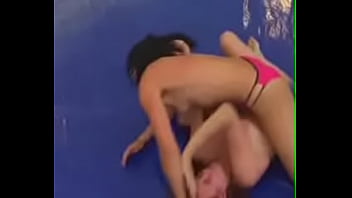 Preview 1 of Liana Sheila - Redhead vs brunette topless catfight