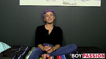 Preview 2 of Maly Murzynek - Twink toys with his big fat dong and moans for us too