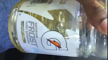 Preview 3 of Dickjob Alone - Hot Young Man Pisses In A Gatorade Bottle In His Car