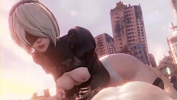 Preview 1 of Bro Fuckvsister - 2B From NierAutomata Is Fucked