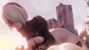 Preview 4 of Bro Fuckvsister - 2B From NierAutomata Is Fucked