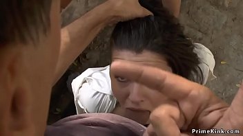 Preview 3 of Dare Campus Gay Shaving - Tied tits brunette banged outdoor
