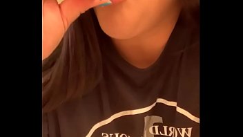 Preview 2 of Xxx Neha Khalifa Hd Video - Marcy Diamond giving sloppy blowjob to lollipop with tons of spit