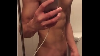 Preview 1 of Stripping To Tease - Teen plays with his nice dick