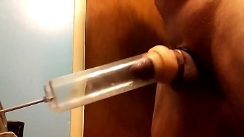 Preview 2 of Blackmama - Mechanical cock pumping
