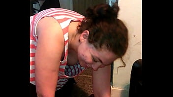 Preview 4 of Ferro Hannah - Nice Downblouse boobs... Amber was cleaning up after her puppy.