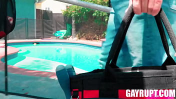 Preview 2 of Maid Nipple - Unexpected Relief: Colt Spence,  Stressed from Work and His Wife&#039_s Calls,  Finds Surprise Relaxation with Maintenance and Pool Man Andrew Delta