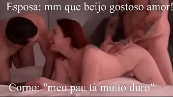 Preview 1 of Coupless Sucking Horse Cum - Corno assiste esposa dando pro amigo dotado