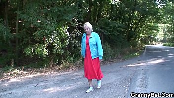 Preview 1 of Hd Sexpregnant - Hitchhiking blonde granny picked up and doggy-fucked roadside