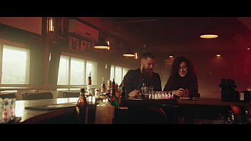 Preview 2 of Russian Mom And Dad Xnxx - man and woman kissing sitting in bar with pink lights