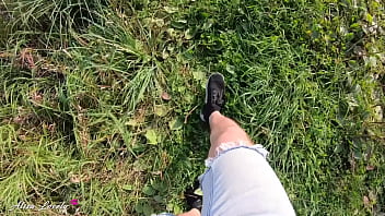 Preview 1 of Myanmar Incest - Outdoor POV Sex Amateur Couple in a Field - Big Ass in Pantyhose