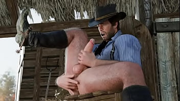 Preview 4 of Bazzzers Nxxx - Arthur Morgan jerking off in a barn