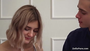 Preview 2 of European Erotic Films - Sultry teen spreads spread cunt and gets devirginized